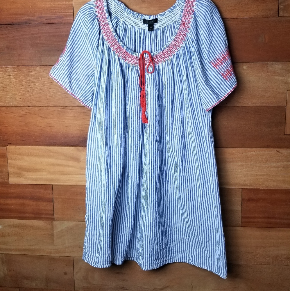 J Crew short sleeves striped dress size XS
